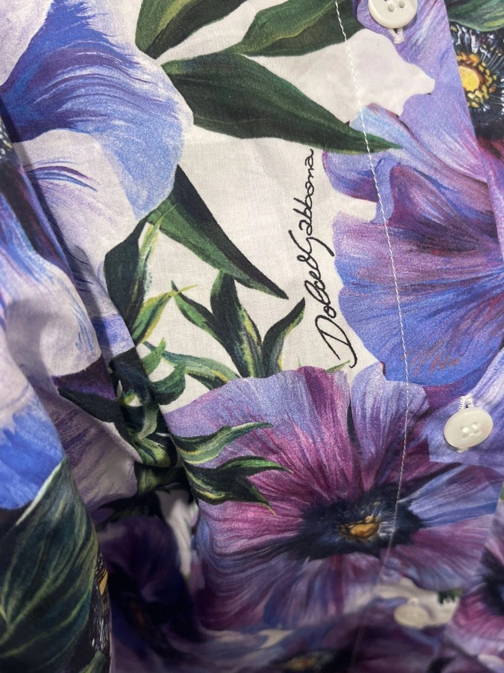 Dolce and Gabbana Floral Button Down Cotton Shirt - Picture 5 of 5